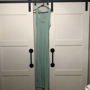 Maxj teal long neck dress
